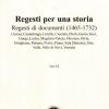 Regesti Per Una Storia. Vol. 6